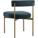 Seneca Antique Brass / Danny Teal Dining Chair, Set Of 2